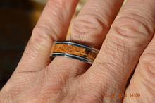 Tungsten & Titanium Milgrain Wood Ring Exotic Brown Maple Wood 8mm Mens Ladies Sz 4 5 6 7 8 9 10 11 12 13 14 15 16 17 18 19 20 Half Sizes