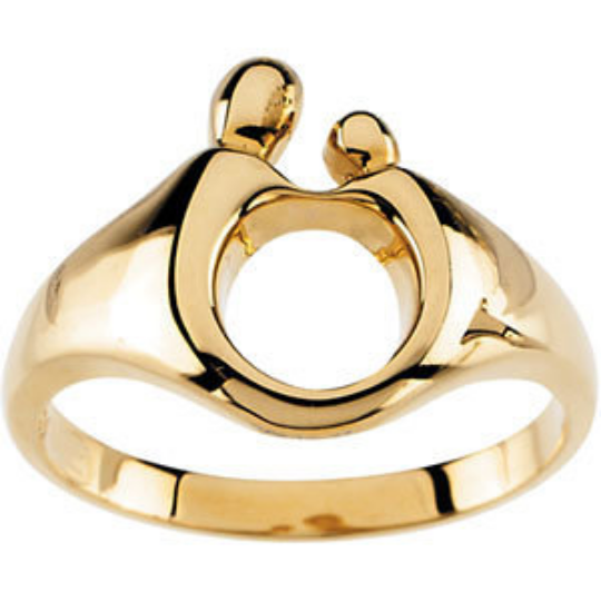 14k Yellow Gold Kaynar Mother & hot Child Ring Size 7